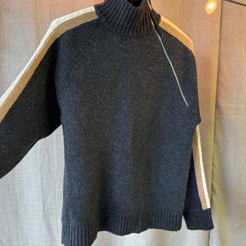 BEDO zipper mock turtle neck sweater - XL